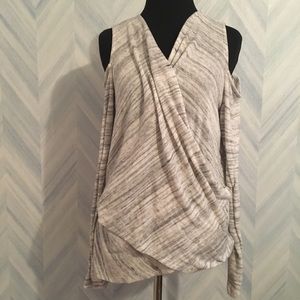 White House Black Market V-Neck two toned shirt